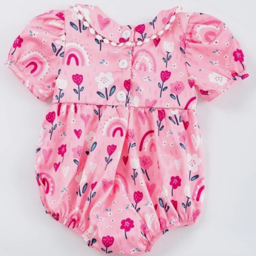 Pink Baby Romper with Rainbow Design NWOT 18-24mos - Picture 3 of 3